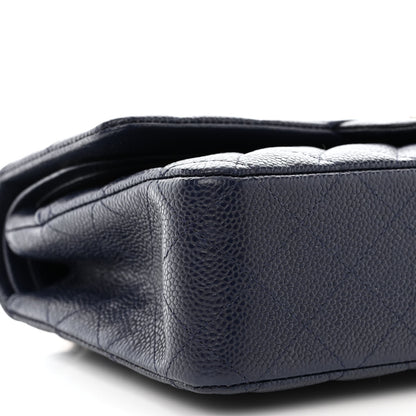 Chanel Caviar Quilted Medium Double Flap Navy 9 of 12