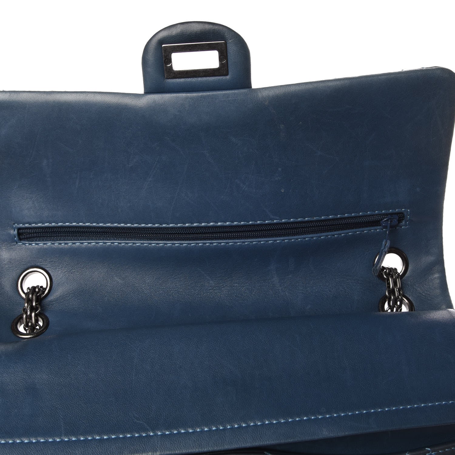 Chanel Patent Quilted 2.55 Reissue 226 Flap Blue 10 of 10