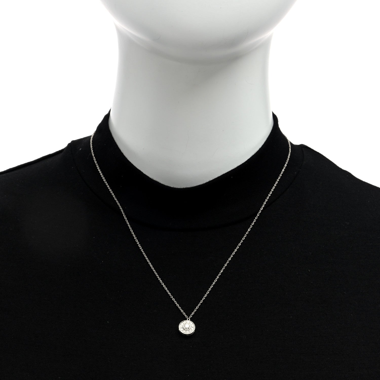 Tiffany Platinum Diamond .32ctw Circlet Pendant Necklace 2 of 4