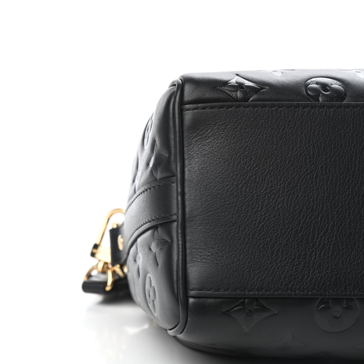 Lambskin Embossed Monogram Speedy 22 Bandouliere Black