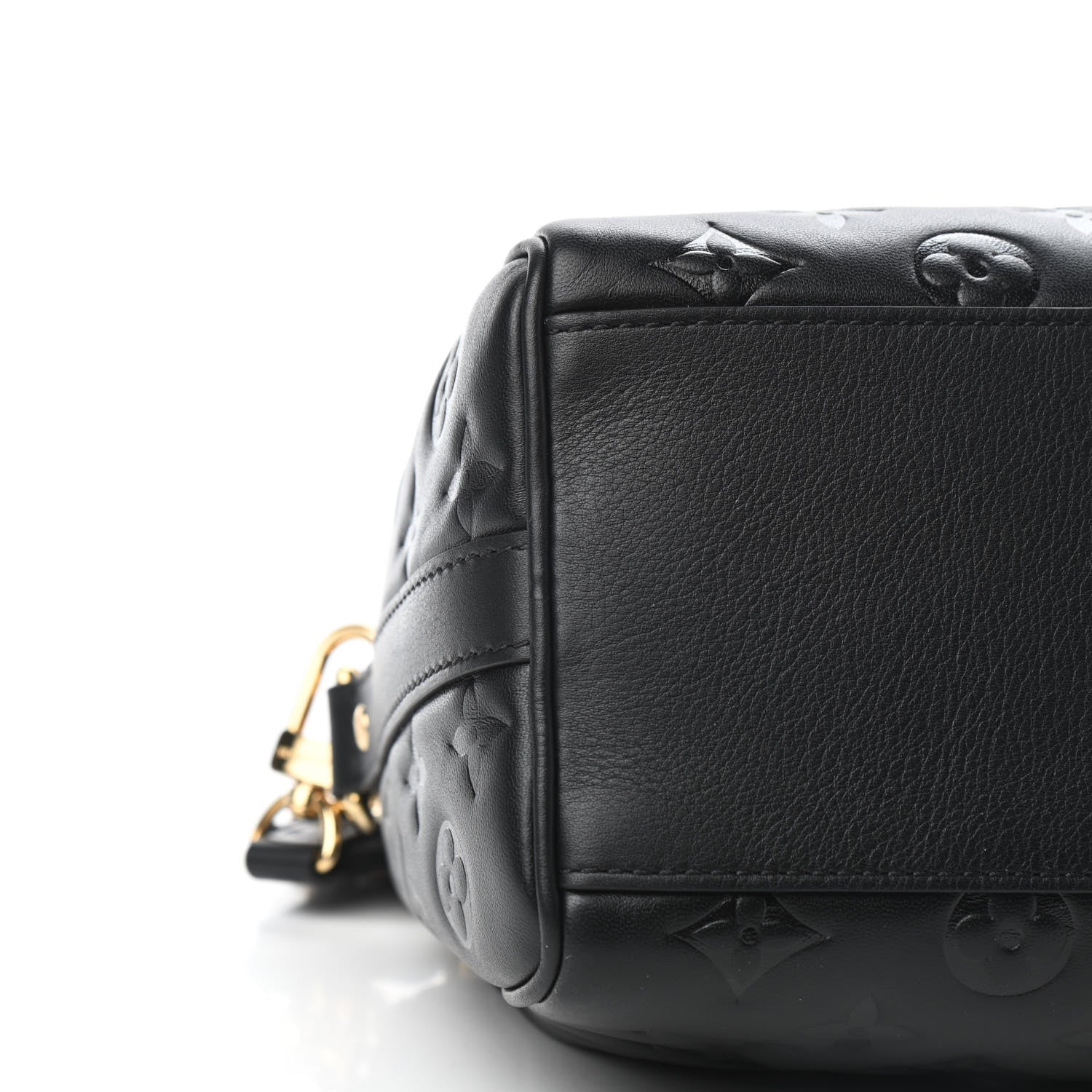 Louis Vuitton Lambskin Embossed Monogram Speedy 22 Bandouliere Black 7 of 8