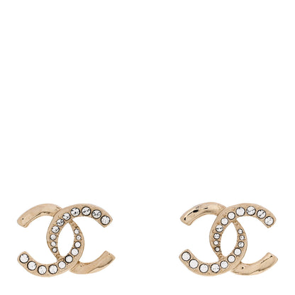 Chanel Crystal CC Earrings Gold 1 of 5