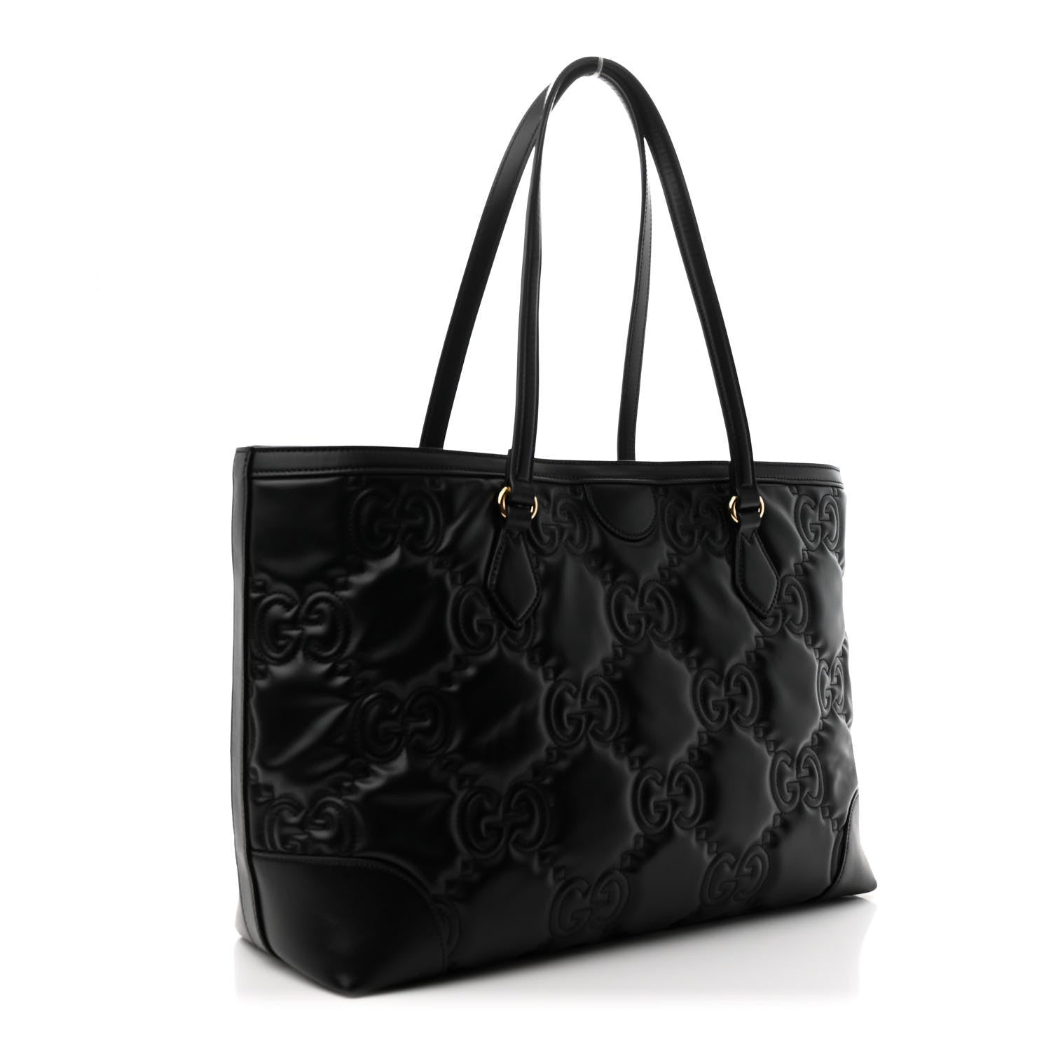 Gucci Calfskin GG Matelasse Medium Ophidia Shopping Tote Black 3 of 10