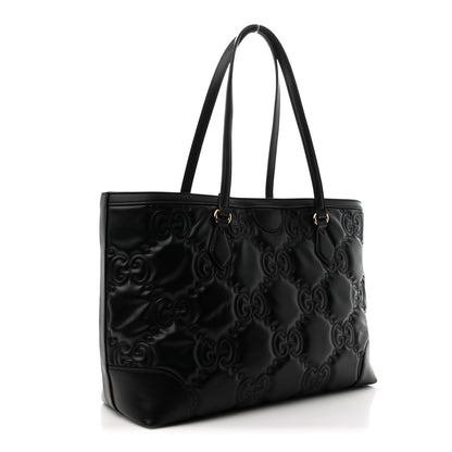 Gucci Calfskin GG Matelasse Medium Ophidia Shopping Tote Black 3 of 10