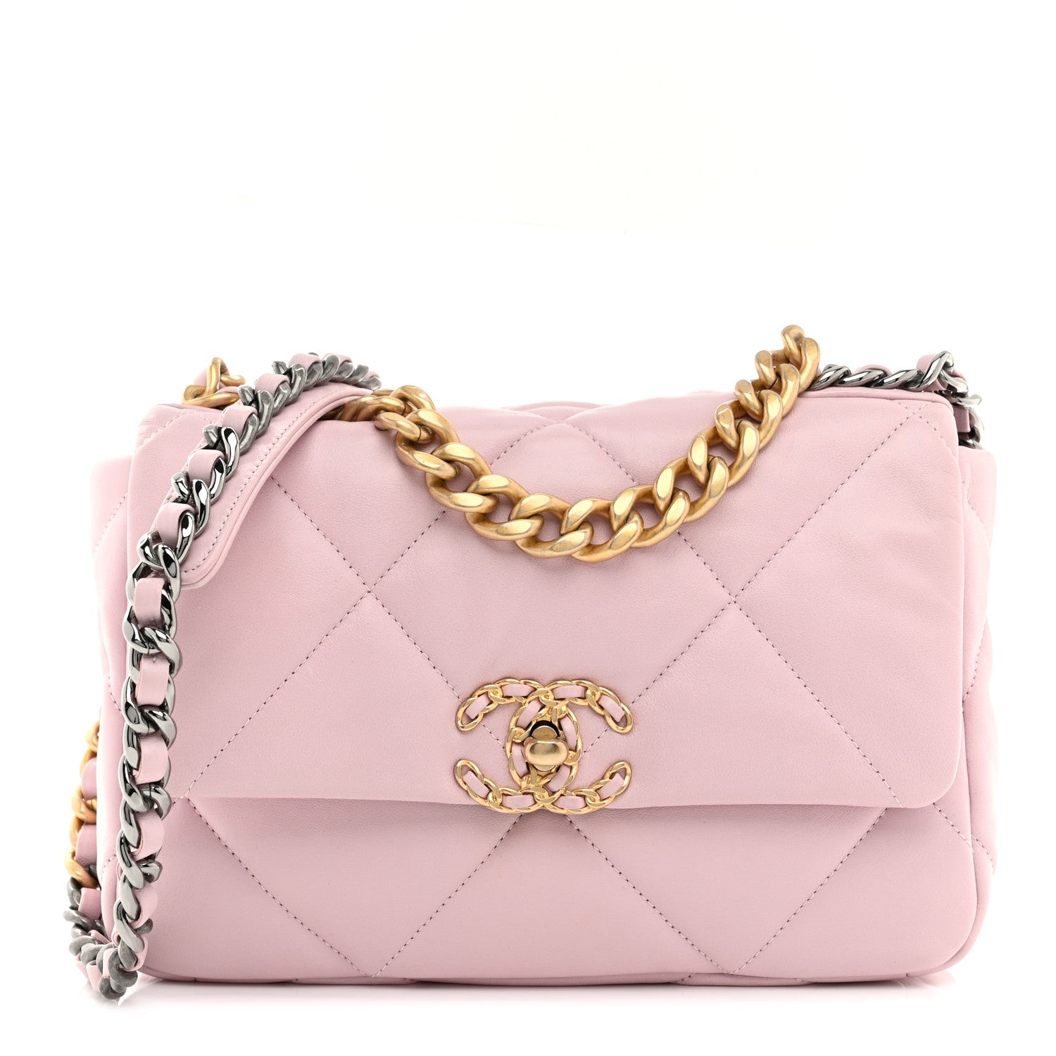 Chanel Lambskin Quilted Medium Chanel 19 Flap Light Pink 1 of 10