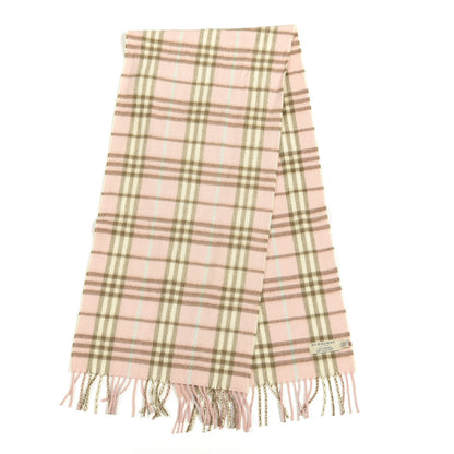 Burberry Cashmere Check Fringe Scarf Pink 2 of 3