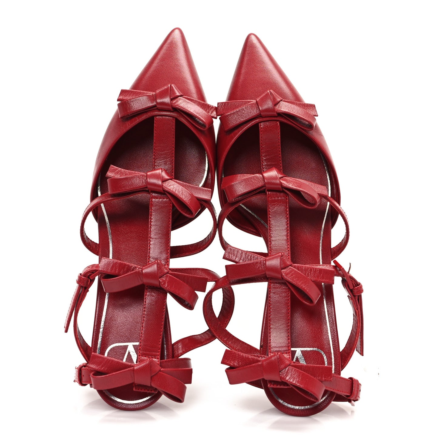 Nappa French Bow Gladiator 45mm Sandals 36.5 Rosso Valentino