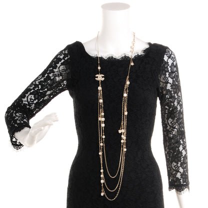 Chanel Pearl CC Long Chain Necklace Gold 2 of 7