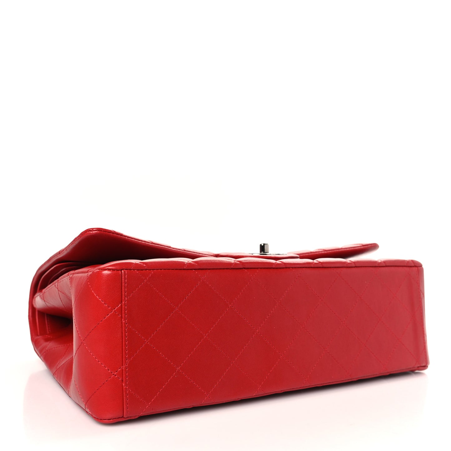Lambskin Quilted Maxi Double Flap Red