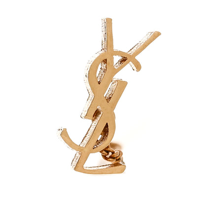 Saint Laurent Metal Monogram Pendant Threader Earrings Gold 5 of 5