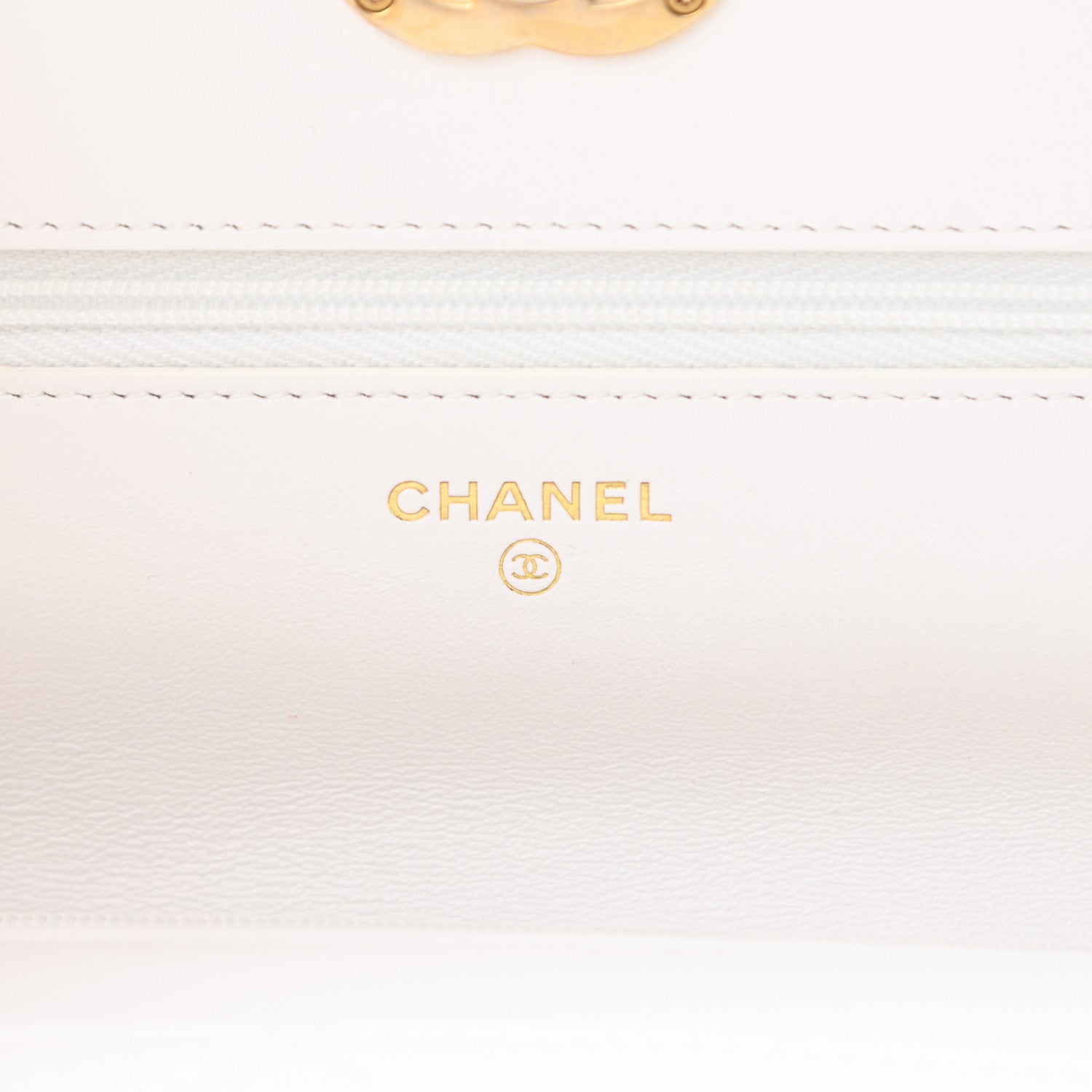 Chanel Lambskin Resin Quilted Wallet On Chain WOC White 6 of 13
