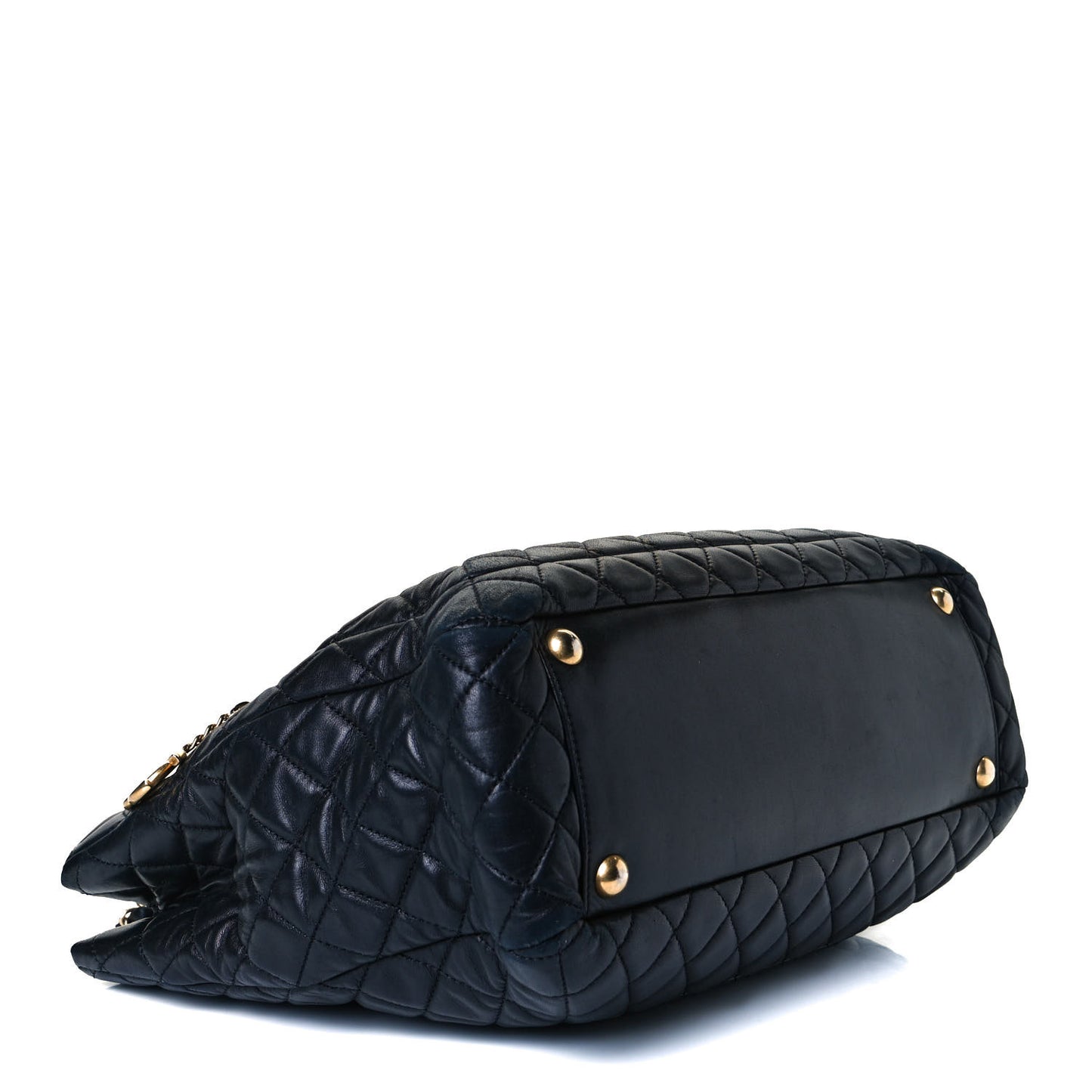 Lambskin Quilted Large Tote Black