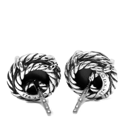 David Yurman Sterling Silver Black Orchid 8mm Chatelaine Earrings 4 of 4