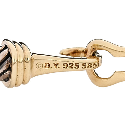 David Yurman Sterling Silver 14K Yellow Gold 5mm Cable Classic Buckle Bracelet 3 of 3