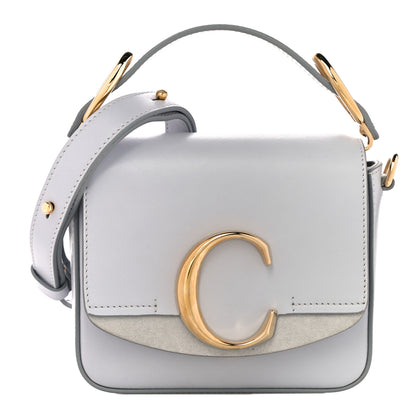 Chloe Shiny Calfskin Suede Mini C Double Carry Cloudy Blue 1 of 9