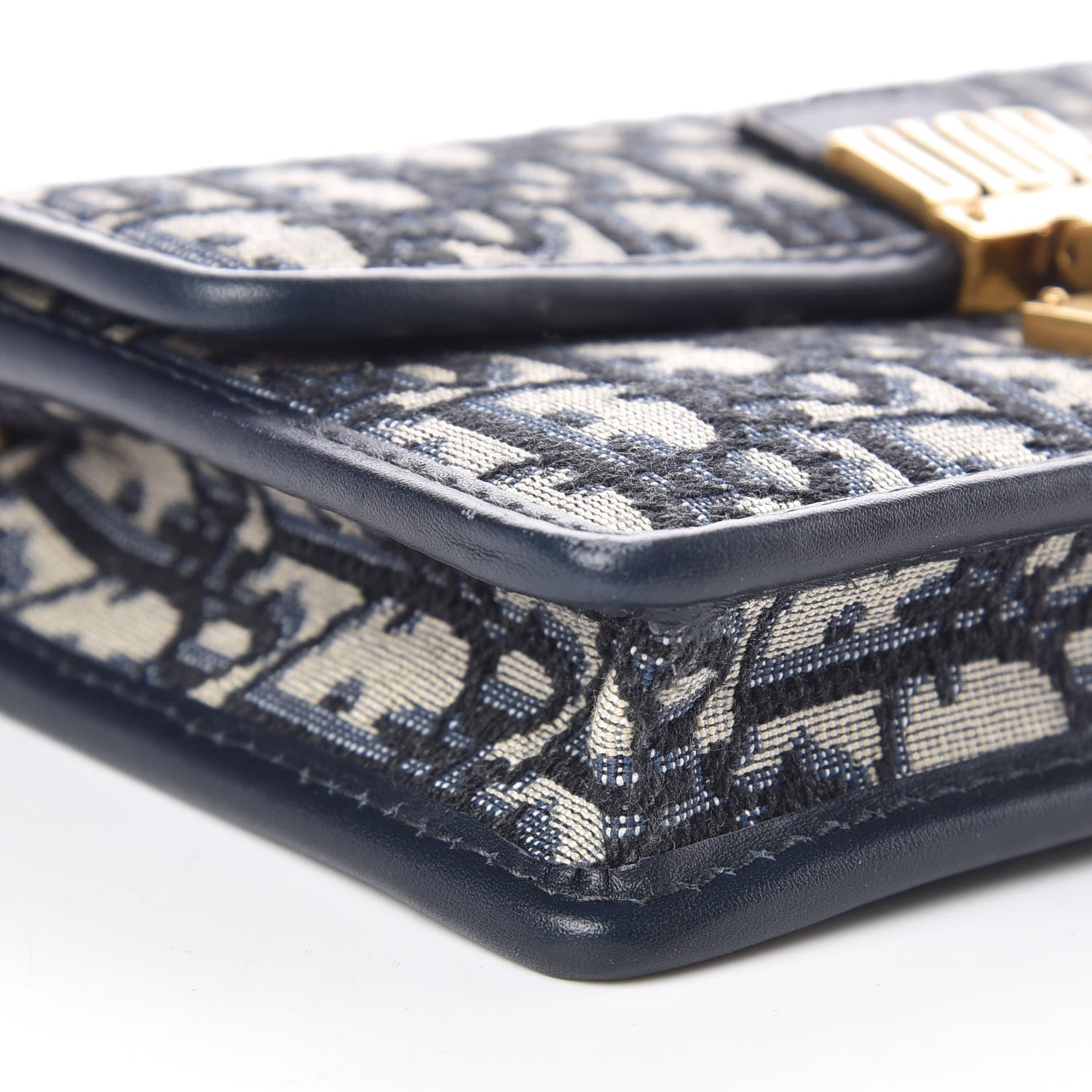 Christian Dior Oblique DiorAddict Wallet On Chain Clutch Navy Blue 9 of 11