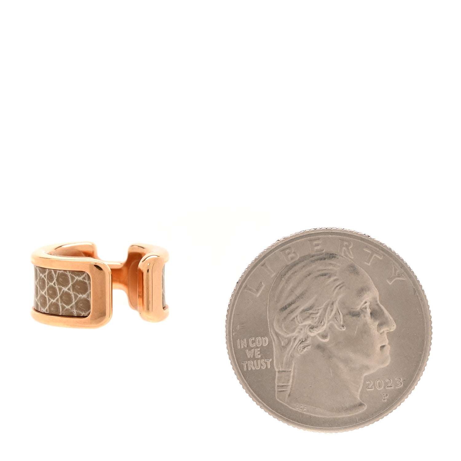 Hermes Lizard Olympe Ear Cuff PM Ficelle 2 of 4