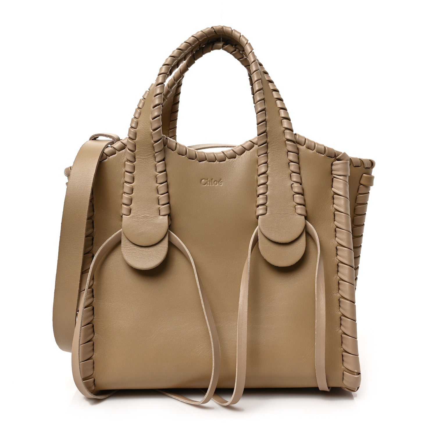Chloe Calfskin Small Mony Tote Argil Brown 1 of 9