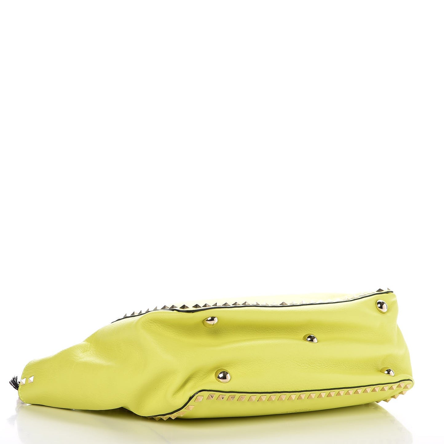 Vitello Medium Rockstud Tote Yellow Fluo
