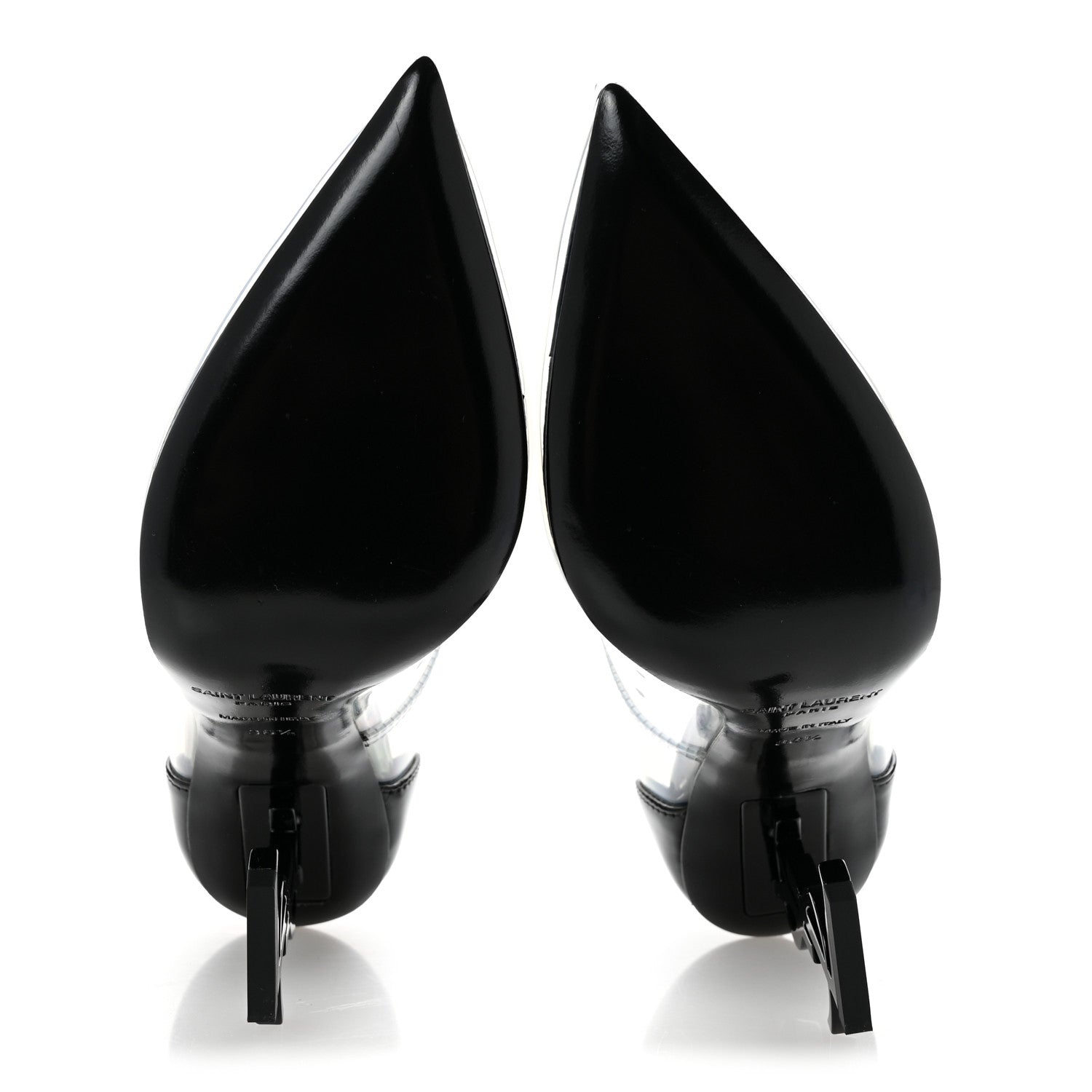 Saint Laurent Patent Calfskin PVC Opyum 110 Pump 36.5 Black Transparent 6 of 9