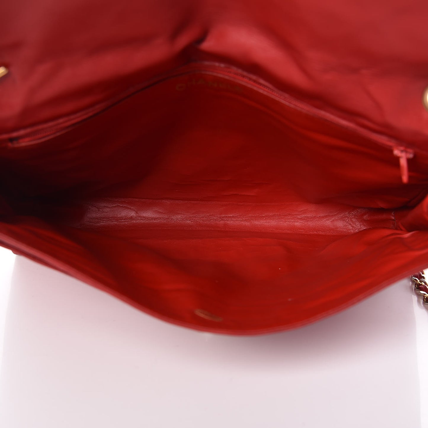 Lambskin Quilted Flap Red