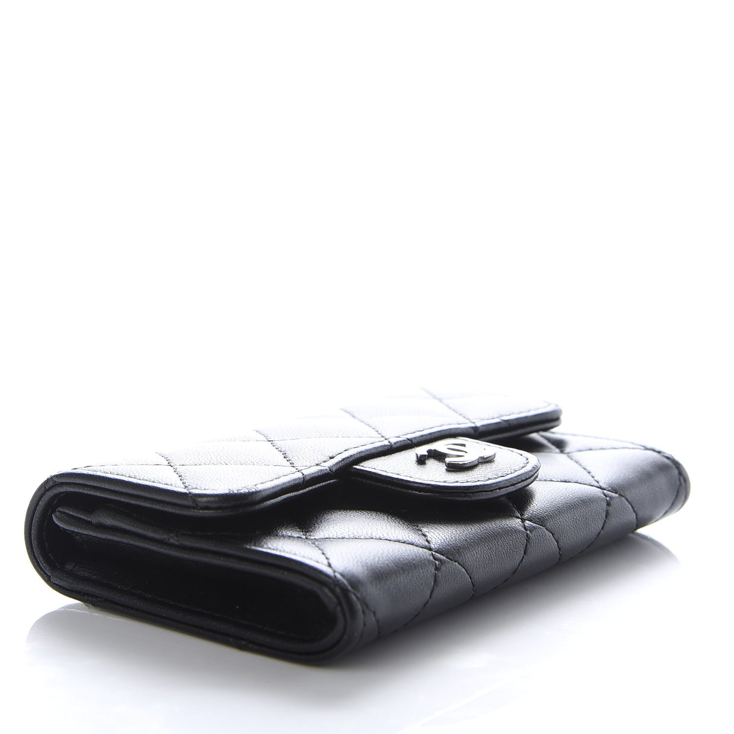 Chanel Lambskin Quilted Flap Card Holder Black 4 of 9