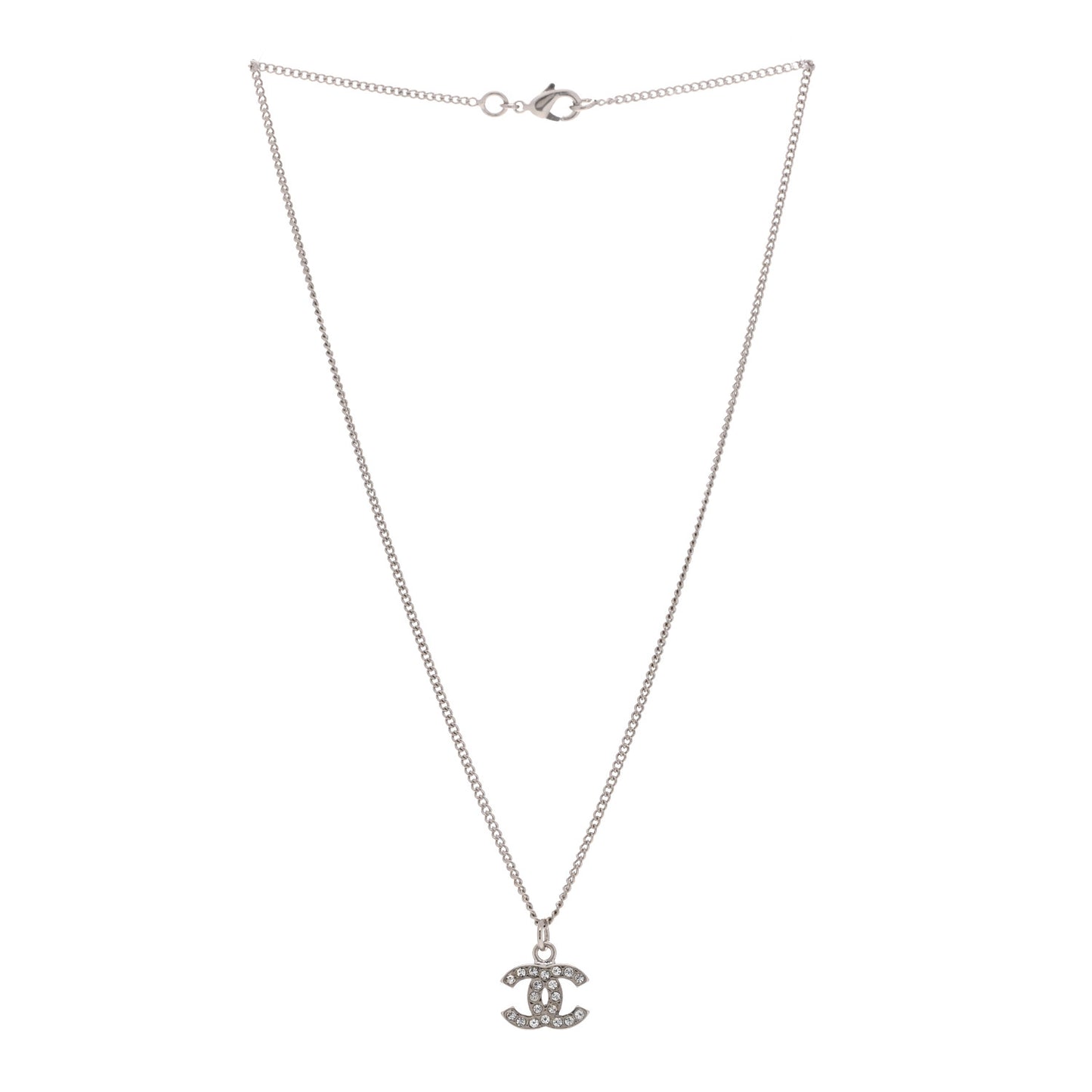 Crystal Timeless CC Necklace Silver