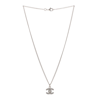 Chanel Crystal Timeless CC Necklace Silver 3 of 6