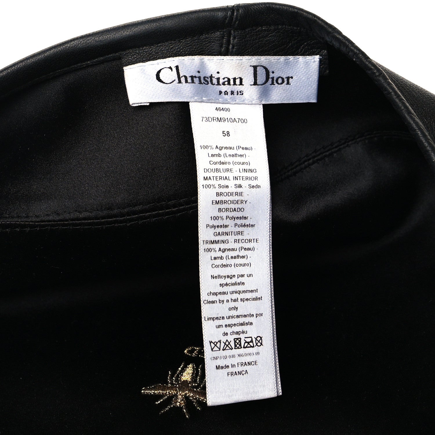 Christian Dior Lambskin D-Dream Beret 58 Black 8 of 8
