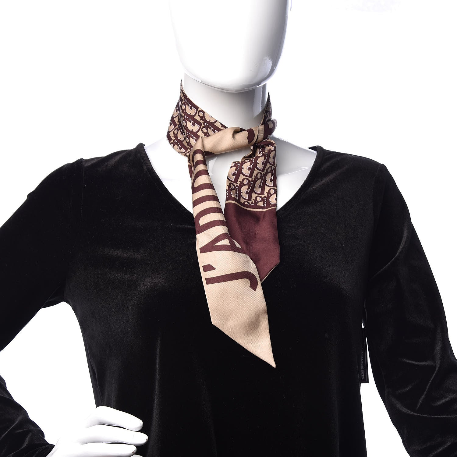 Christian Dior Silk Oblique Mitzah Scarf Bordeaux 2 of 4