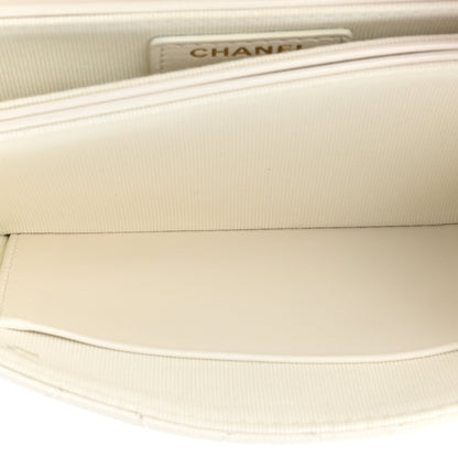 Chanel Shiny Lambskin Flap Clutch With Chain White 4 of 11