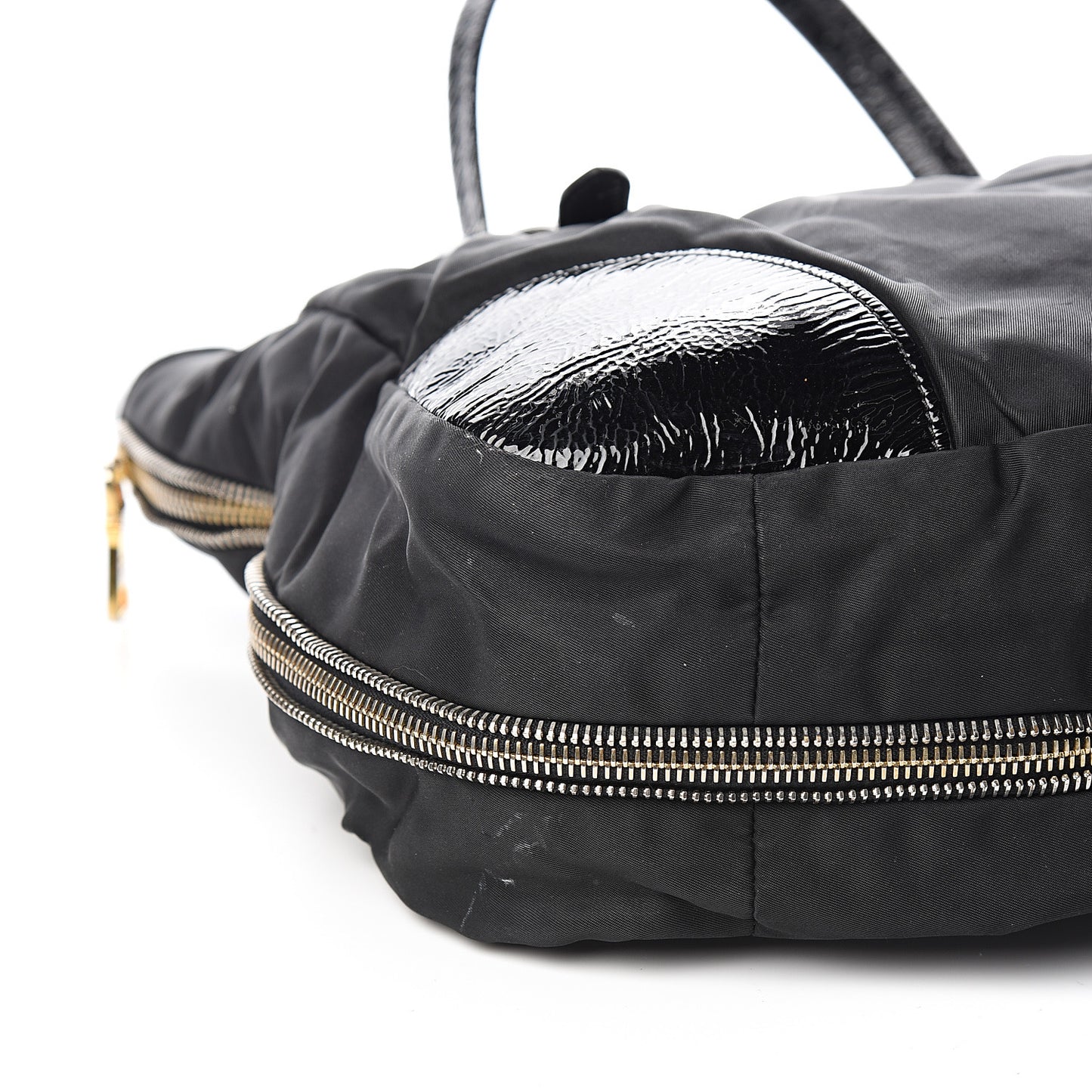 Tessuto Nylon Vernice Tote Black