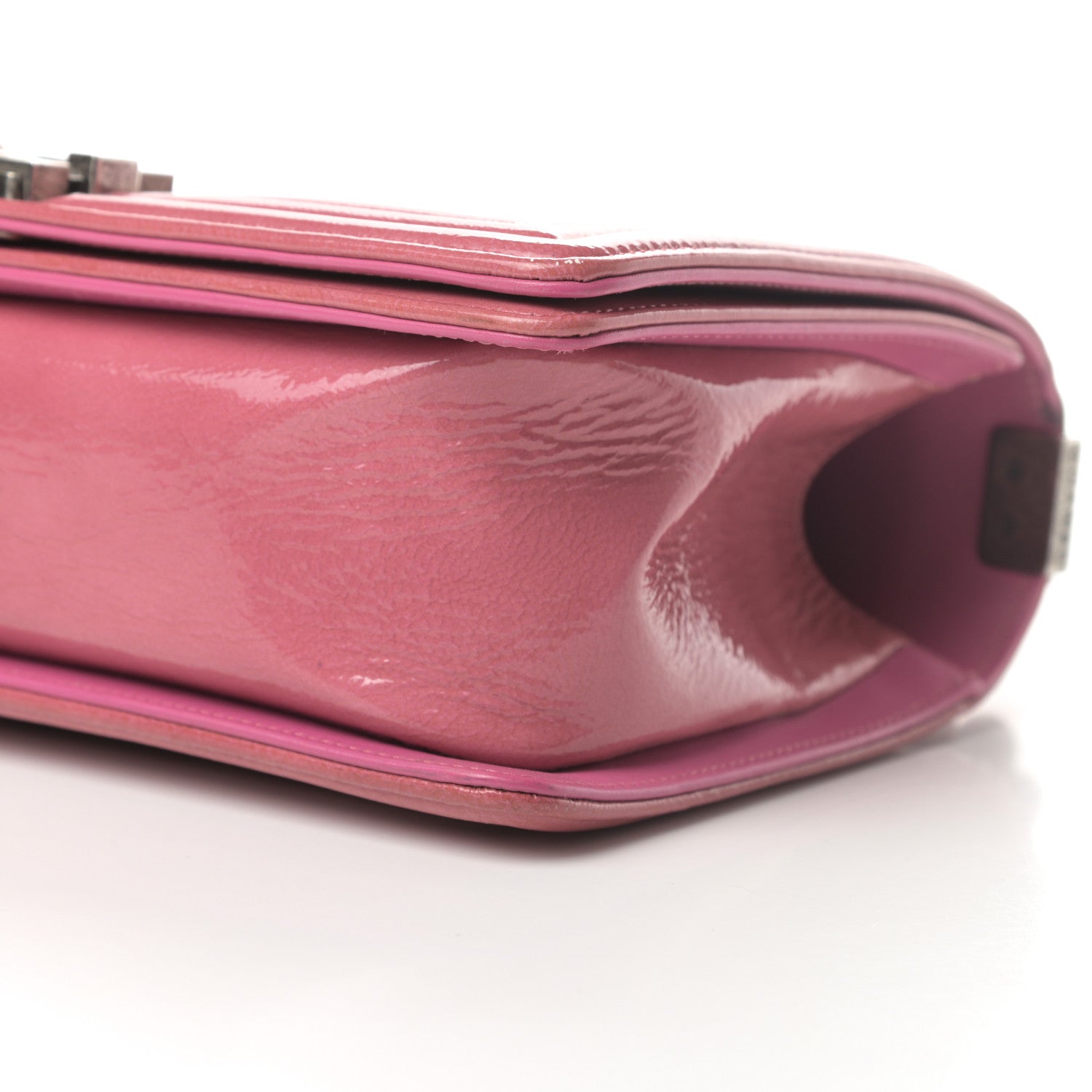 Chanel Patent Calfskin Quilted Medium Boy Flap Light Pink 10 of 18