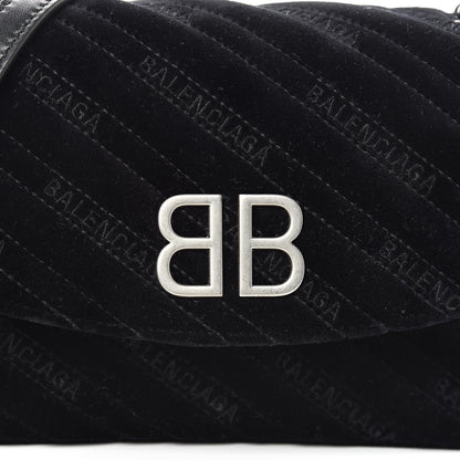 Balenciaga Velvet Logo Matelasse BB Chain Wallet Black 10 of 10