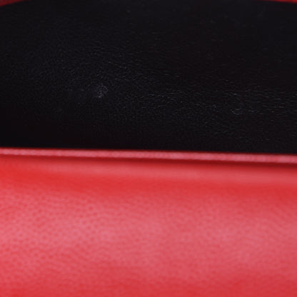 Saint Laurent Grain De Poudre Matelasse Chevron Monogram Envelope Chain Wallet New Red 8 of 12