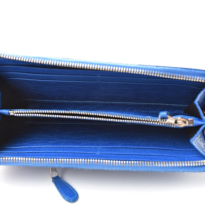 Balenciaga Agneau Giant 12 Silver Hardware Continental Zip Around Wallet Bleu Lazuli 5 of 11