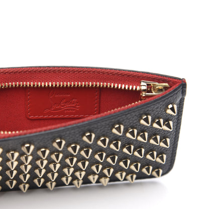 Christian Louboutin Calfskin Empire Panettone Spikes Key Ring Pouch Black 6 of 7