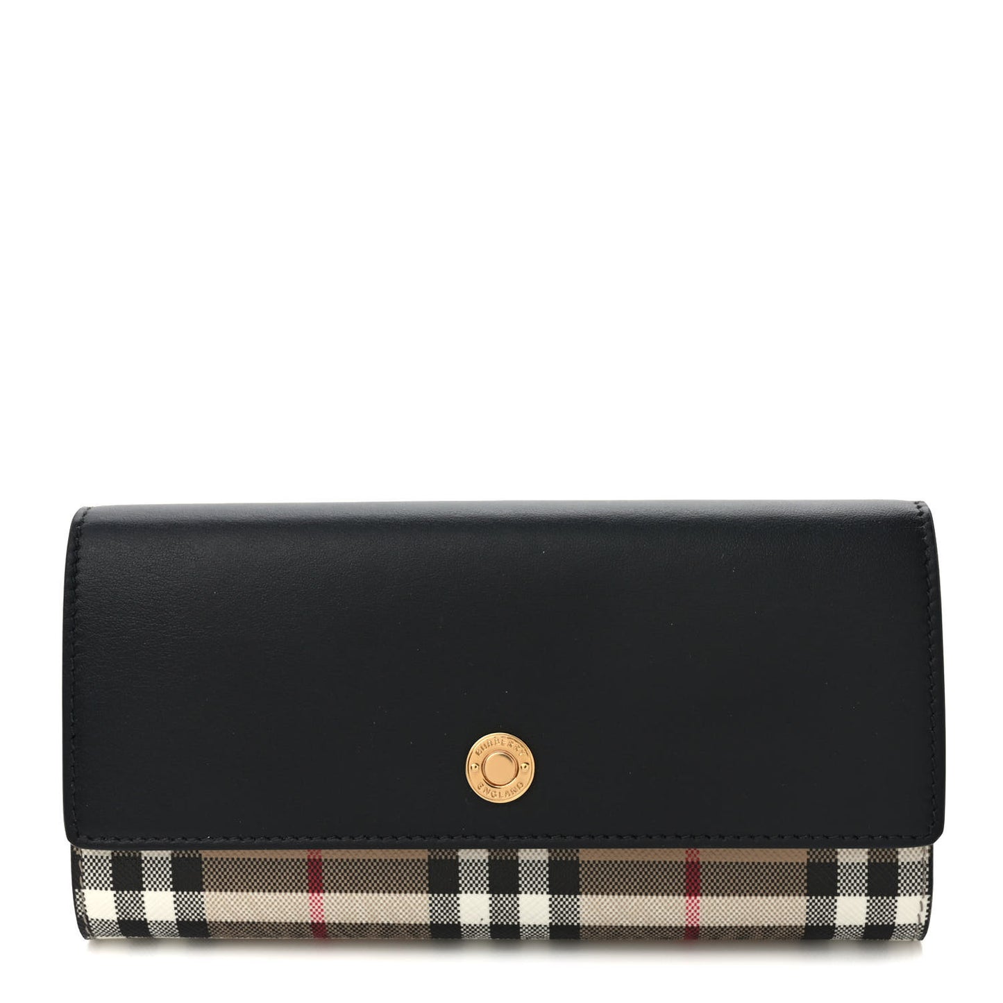 Vintage Check Calfskin Halton Wallet Black