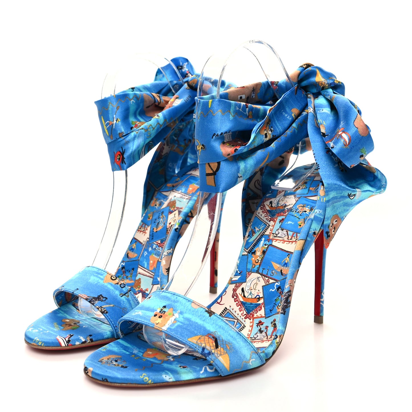 Crepe Satin Greekaba Du Desert 100 Sandal 39 Blue Multicolor