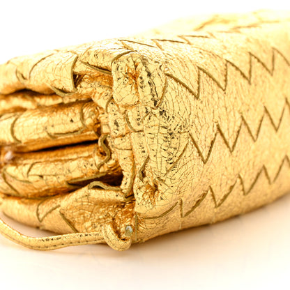 Bottega Veneta Metallic Nappa Intrecciato The Mini Pouch Oro 10 of 14