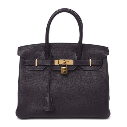 Hermes Taurillon Clemence Birkin 30 Raisin 1 of 10