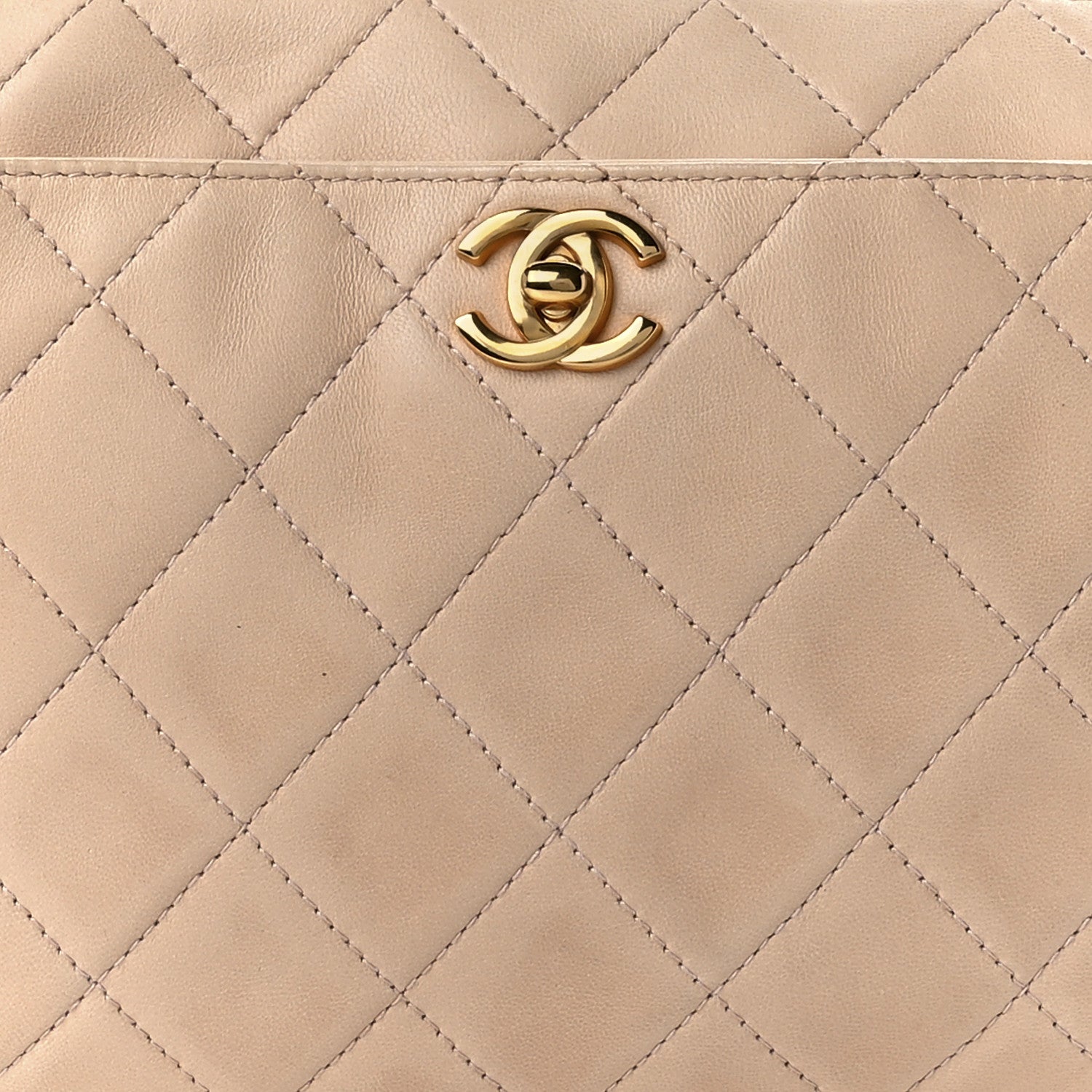 Chanel Lambskin Quilted Shoulder Bag Beige 9 of 10