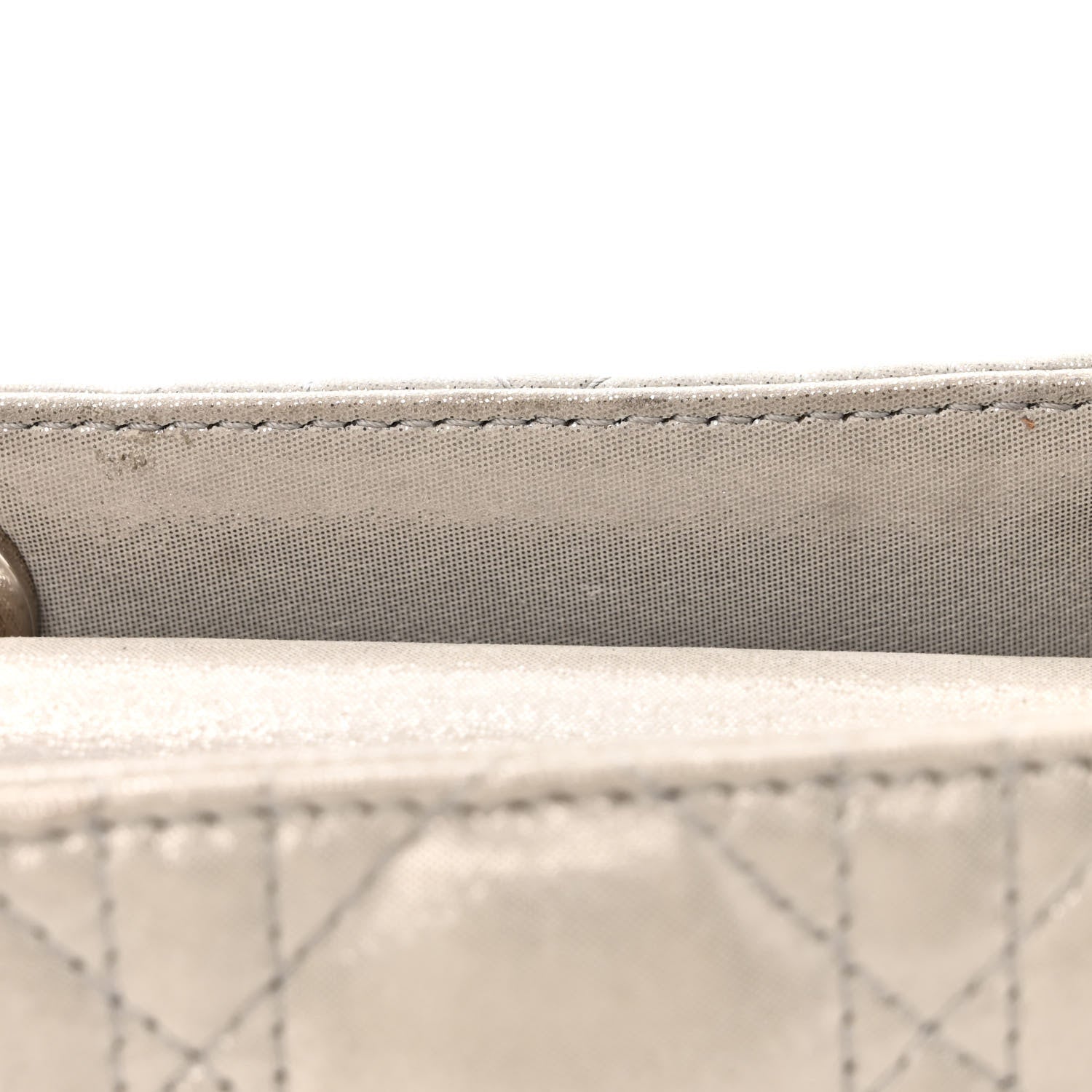Christian Dior Metallic Lambskin Cannage Mini Lady Dior Silver 12 of 13