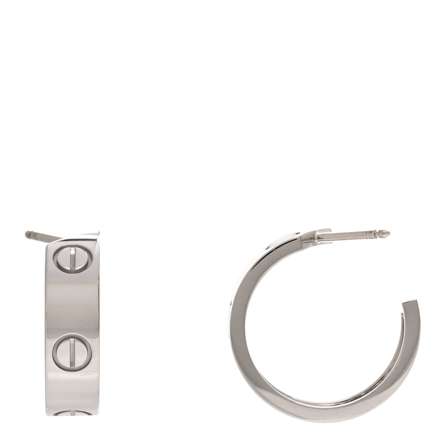 18K White Gold 5.5mm LOVE Hoop Earrings