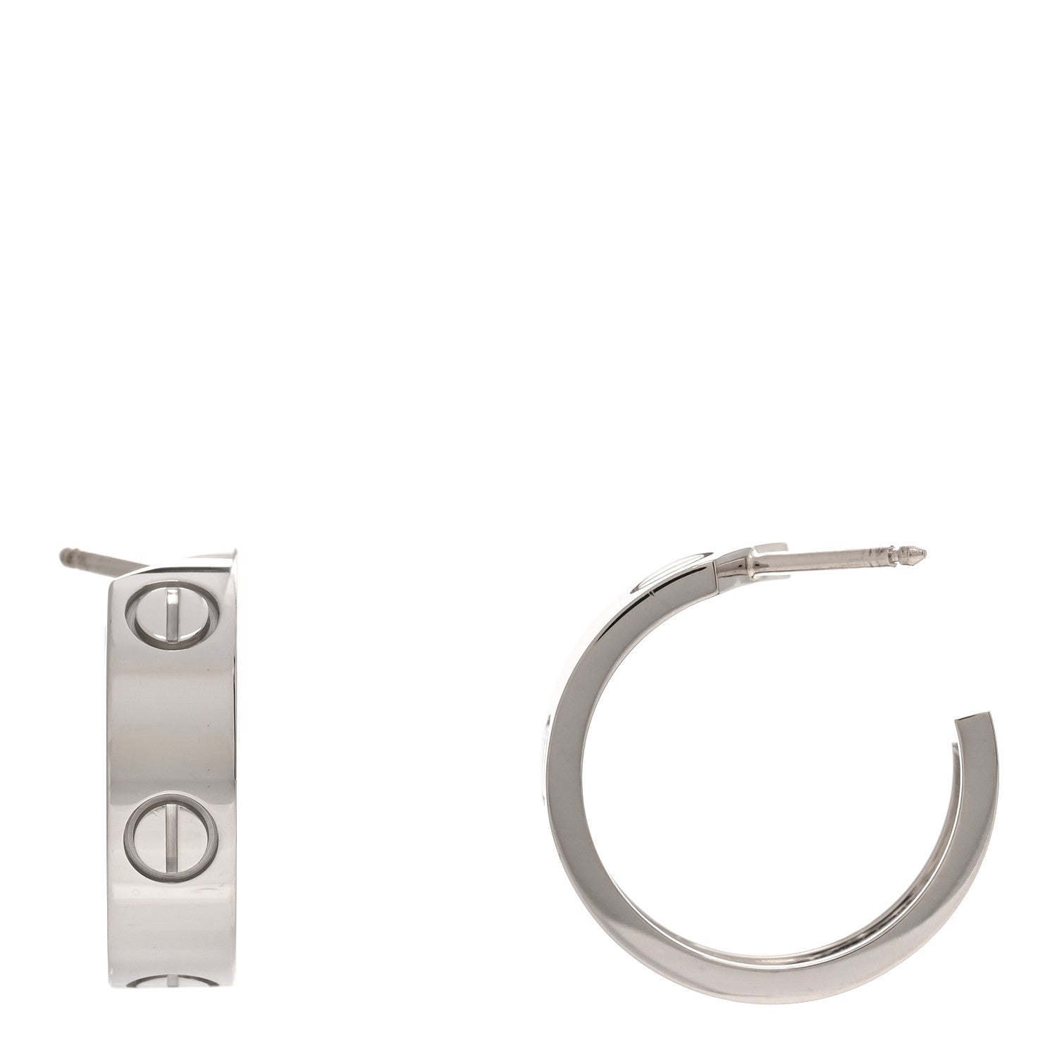 Cartier 18K White Gold 5.5mm LOVE Hoop Earrings 1 of 3