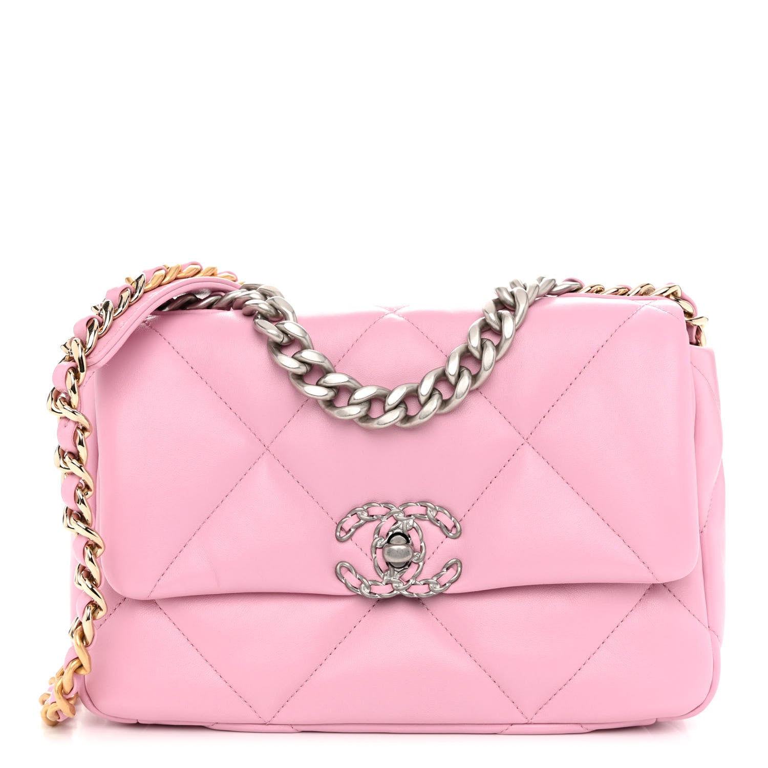 Chanel Lambskin Quilted Medium Chanel 19 Flap Pink 1 of 11