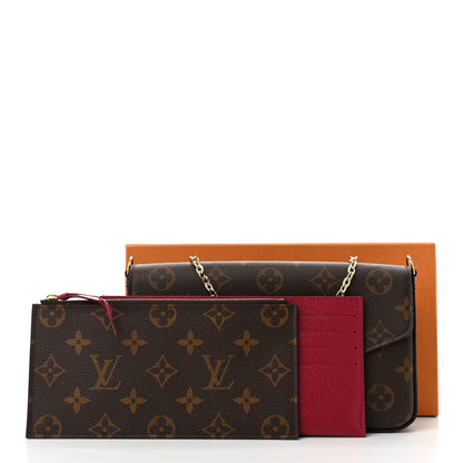 Louis Vuitton Monogram Pochette Felicie Chain Wallet Fuchsia 14 of 14