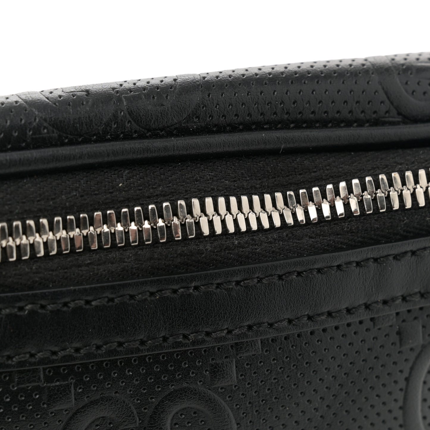 Calfskin GG Tennis Embossed Belt Bag Black