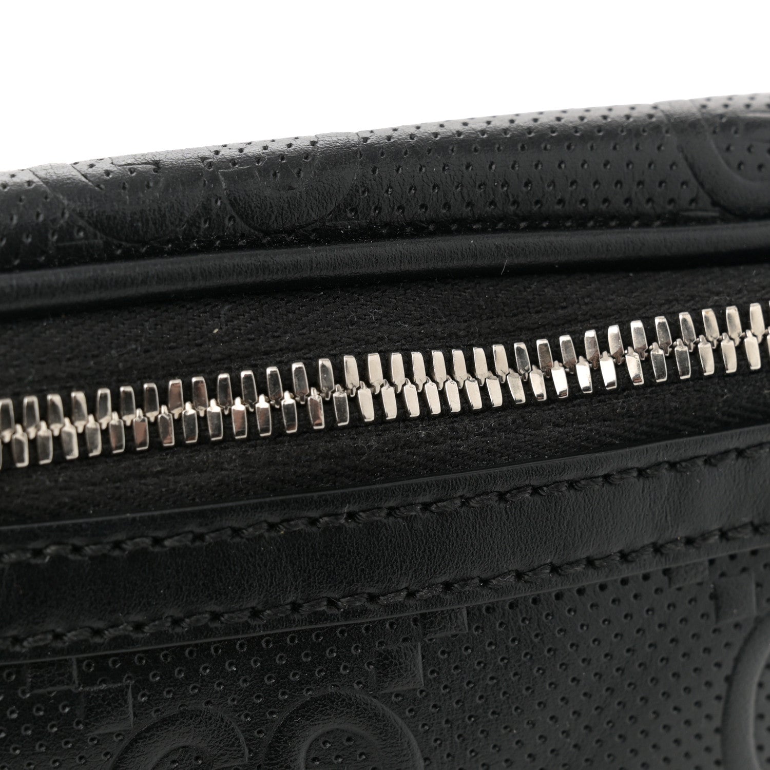 Gucci Calfskin GG Tennis Embossed Belt Bag Black 11 of 12