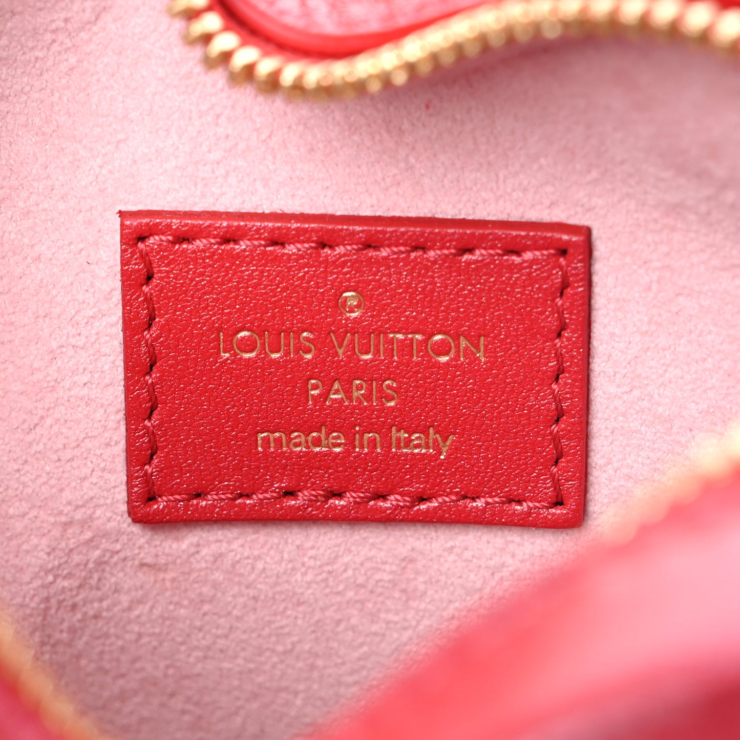 Lambskin Embossed Monogram Fall In Love Sac Coeur Heart Chain Bag Lipstick Red